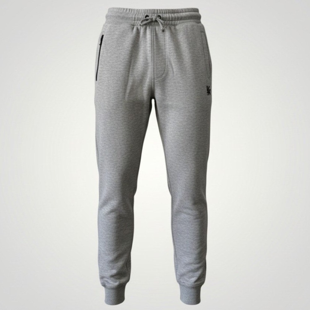 YoungLA Jogger Sweatpants Men Large Grey Athletic Fleece Pockets Gym Fitness